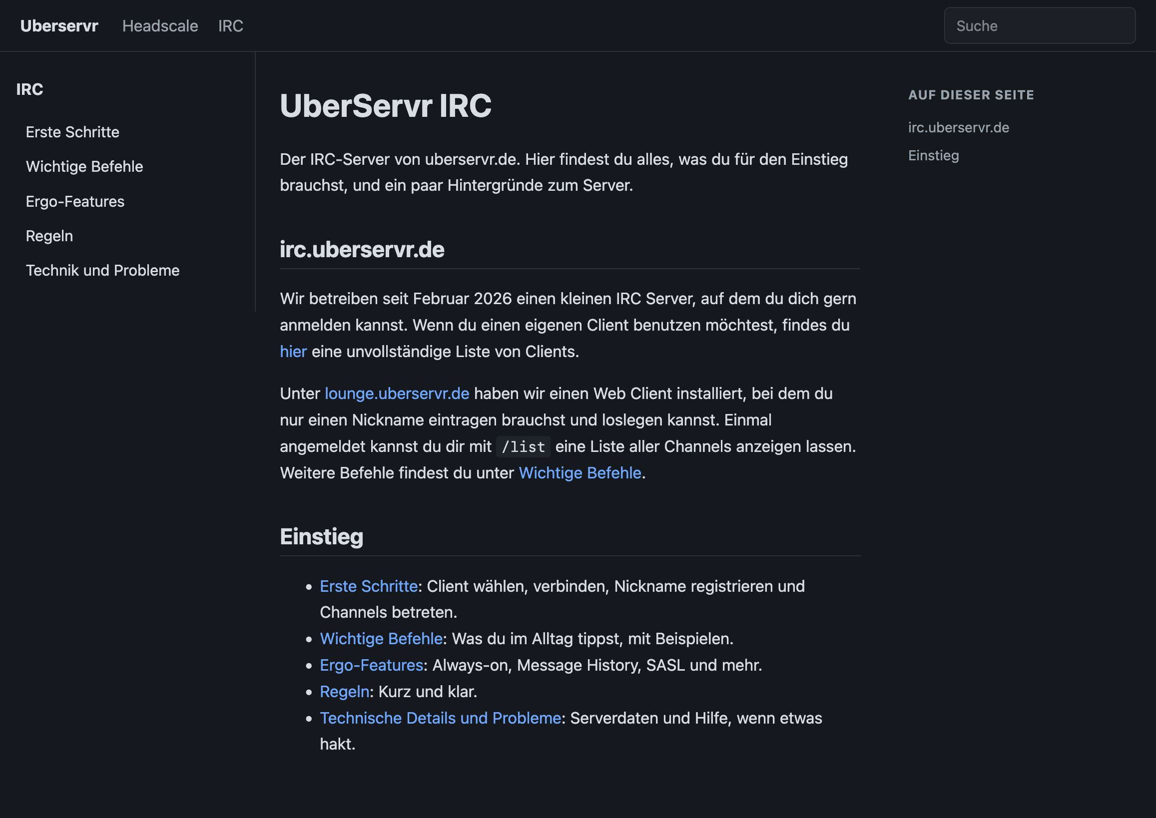 Screenshot von irc.uberservr.de